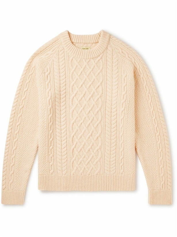 Photo: De Bonne Facture - Cable-Knit Merino Wool Sweater - Neutrals