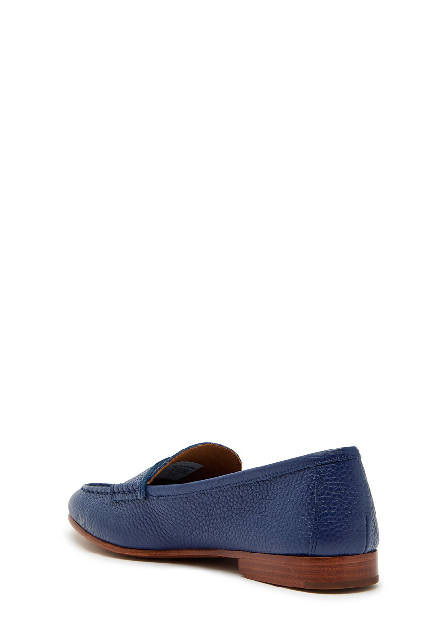Polo Ralph Lauren Logo Pebbled Leather Loafers Black