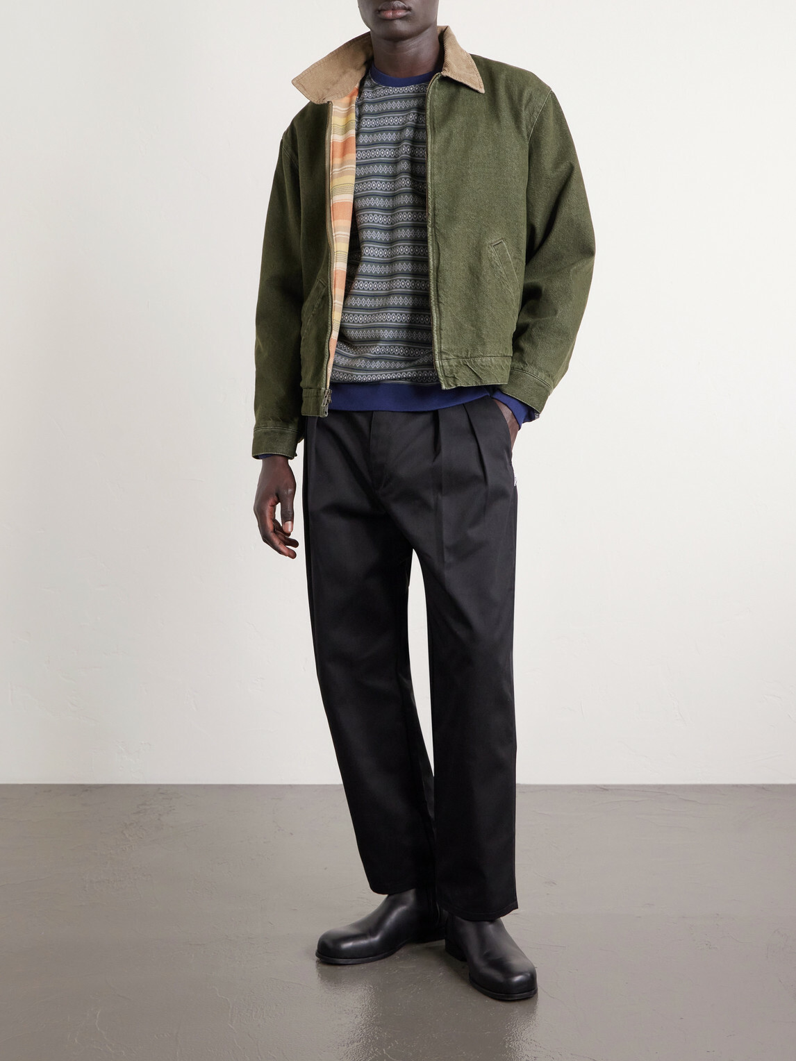 WTAPS - Logo-Appliquéd Striped Cotton-Jersey T-Shirt - Green WTAPS