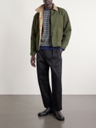 WTAPS - Logo-Appliquéd Striped Cotton-Jersey T-Shirt - Green