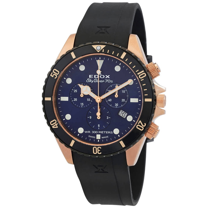 Photo: Edox Skydiver Chronograph Quartz Blue Dial Mens Watch 10238 37RNNCA BUI