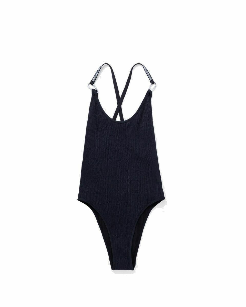 Photo: Heron Preston Glitter Carabiner Swimsuit Black - Womens - Swimwear