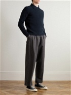 Drake's - Integral Ribbed Wool and Alpaca-Blend Sweater - Blue