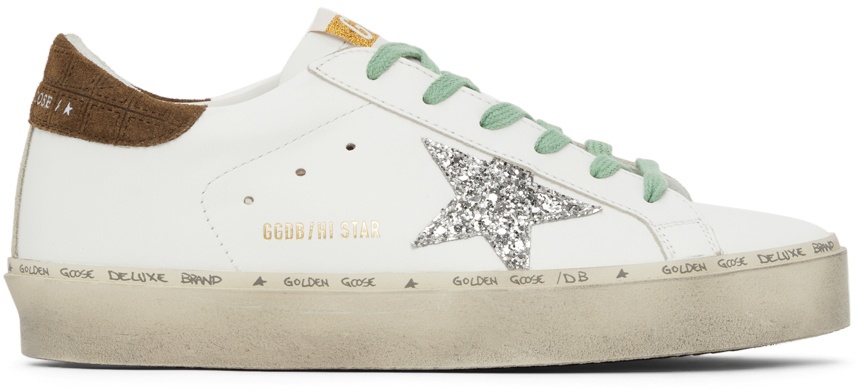 Golden Goose Leather & Glitter Hi Star Sneakers Golden Goose