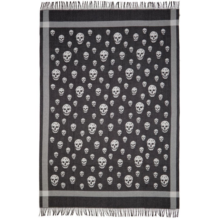 Photo: Alexander McQueen Black and Ivory Skull Blanket