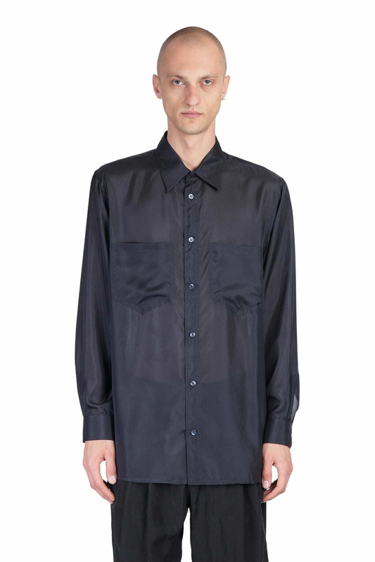 Photo: Emporio Armani Shirt In Blue Silk