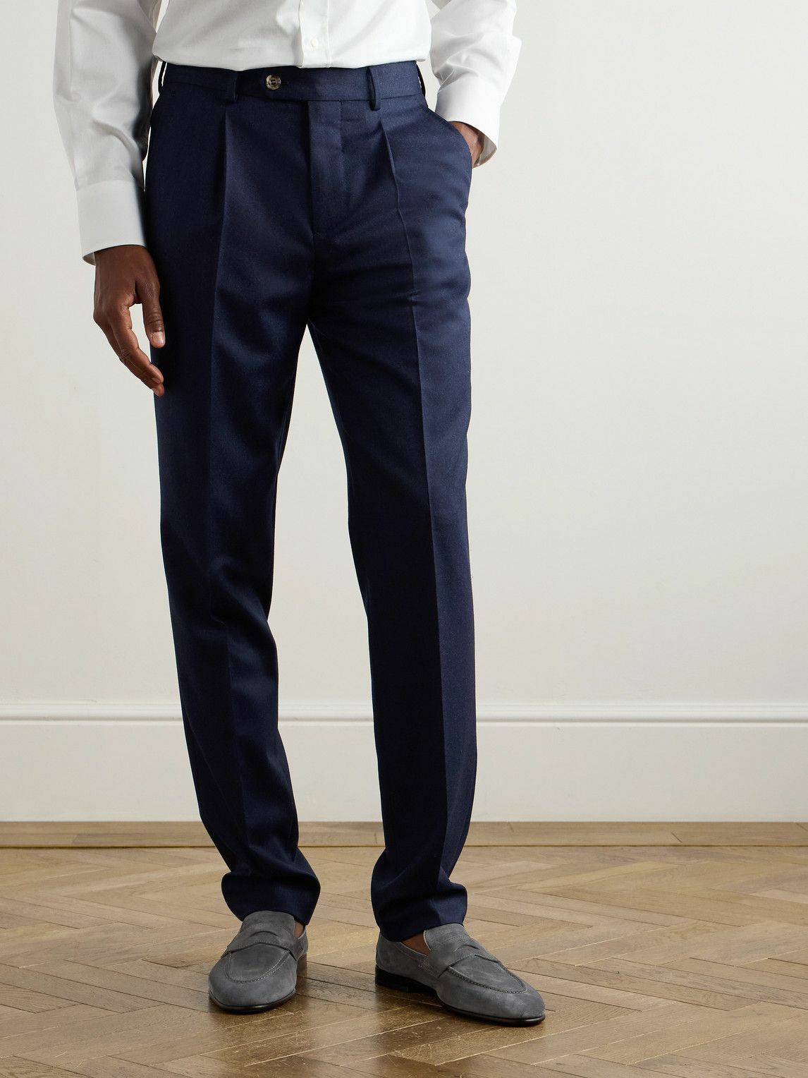 パンツ BRUNELLO CUCINELLI FLANNEL TROUSERS Flannel trousers for Man in Grey | Brunello Cucinelli