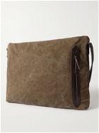 BLEU DE CHAUFFE - Baston Leather-Trimmed Cotton-Canvas Messenger Bag