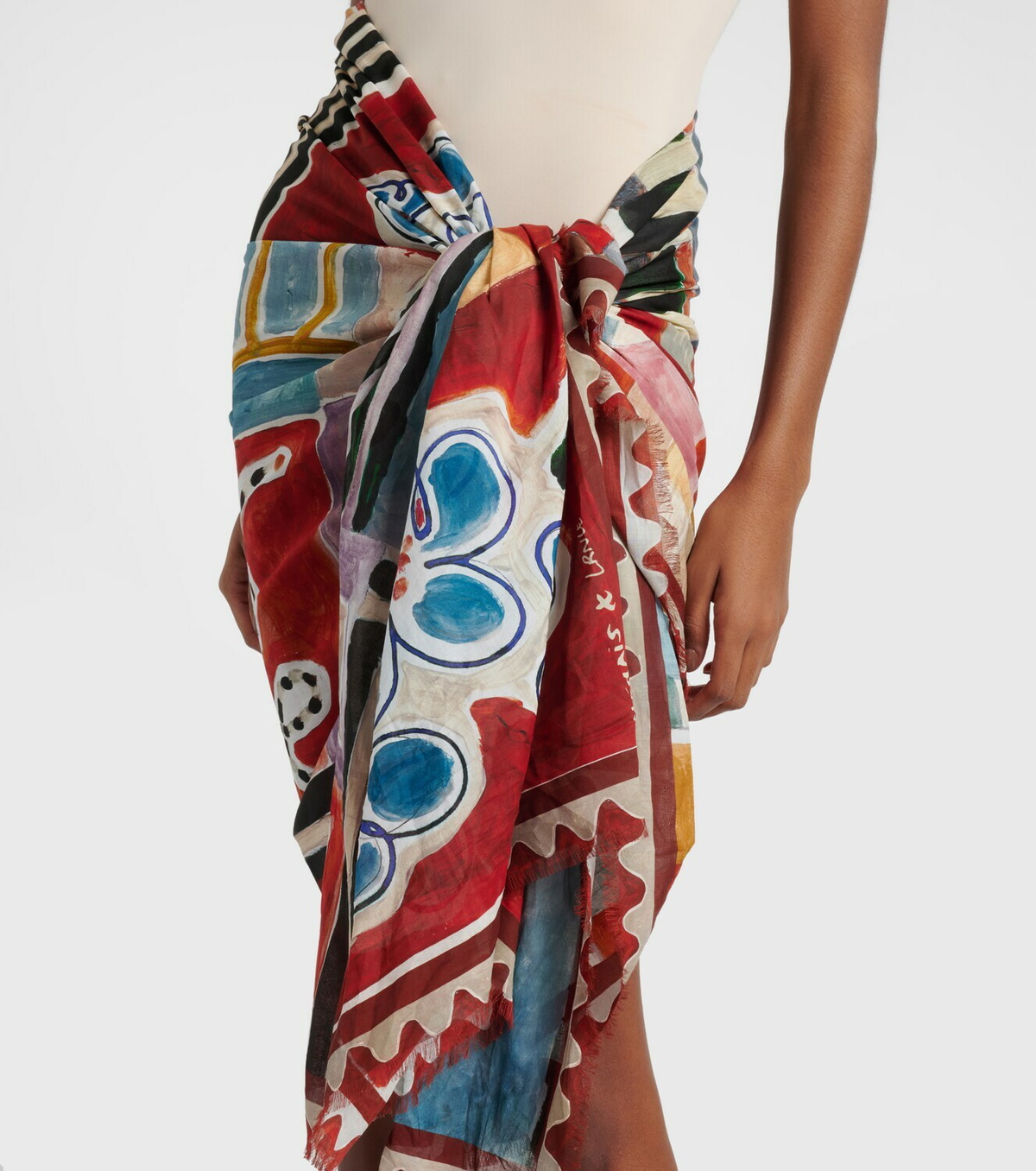 Alémais x LRNCE Michelle printed cotton beach cover-up