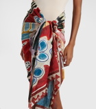 Alémais x LRNCE Michelle printed cotton beach cover-up