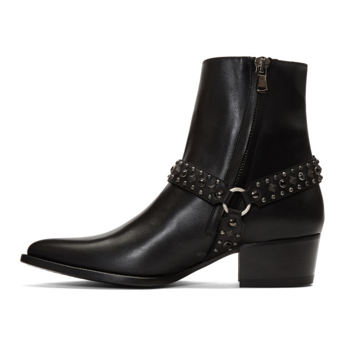 Amiri Black Studded Harness Boots Amiri