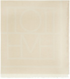 TOTEME Beige Monogram Wool Cashmere Scarf