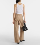 Vince High-rise cotton-blend wide-leg pants