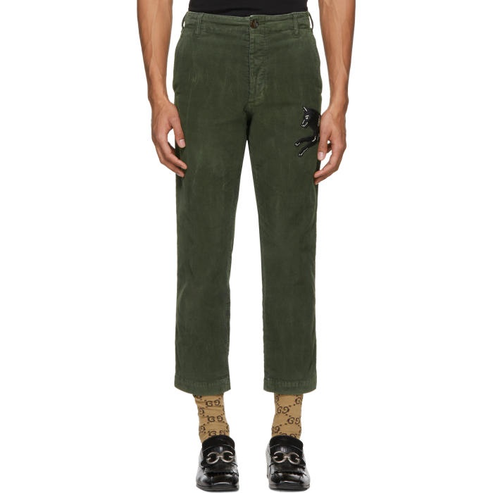 Photo: Gucci Green Corduroy Wolf Trousers