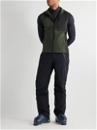 Aztech Mountain - Slim-Fit Panelled Stretch-Jersey and Ripstop Gilet - Green