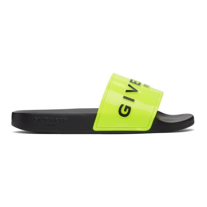Photo: Givenchy Yellow Logo Flat Sandals