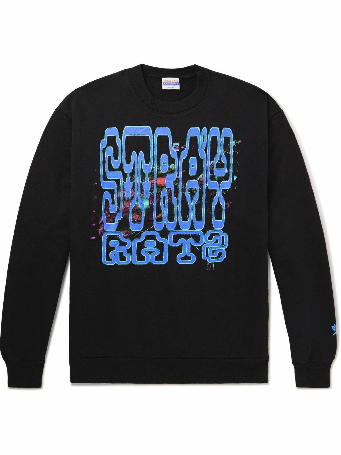 Photo: Stray Rats - PVM Logo-Print Cotton-Jersey Sweatshirt - Black