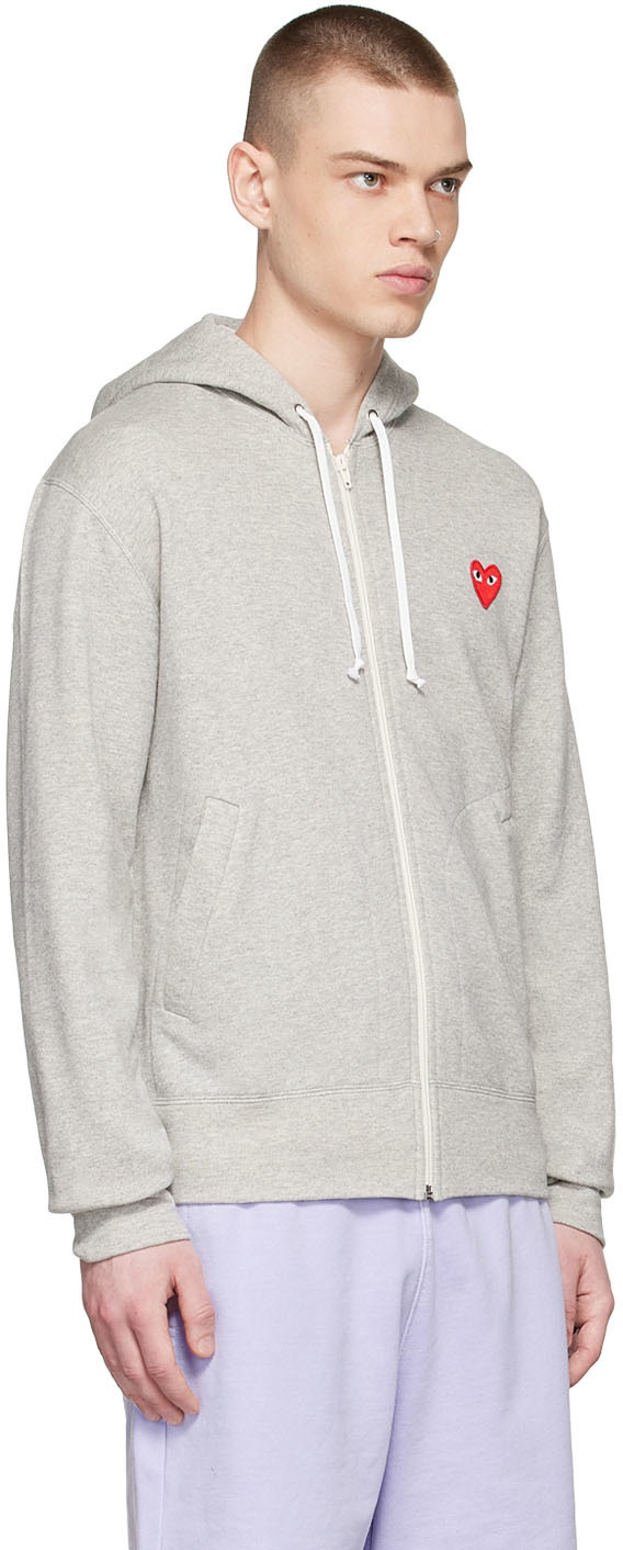 Comme des Garçons Play Grey Cotton Hoodie