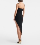 David Koma Asymmetric cutout floral-appliqué midi dress