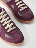 Maison Margiela - Replica Leather and Suede Sneakers - Burgundy