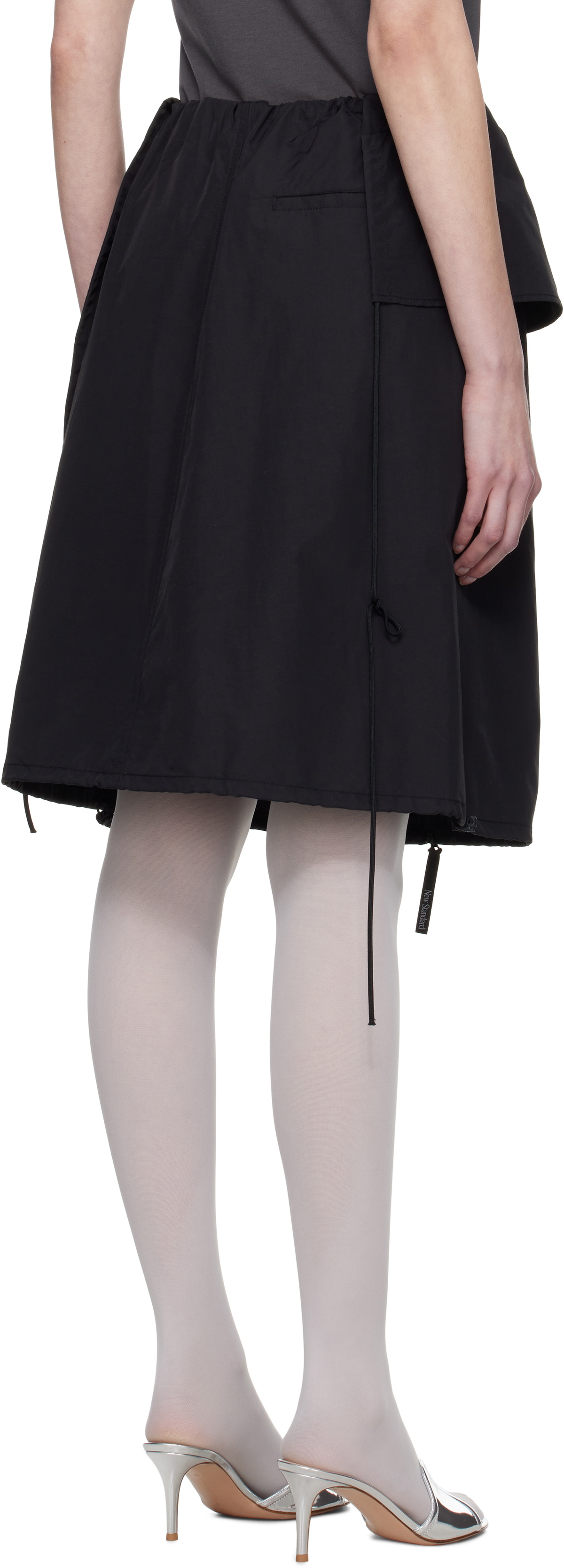 Kijun Black Parka Layered Midi Skirt