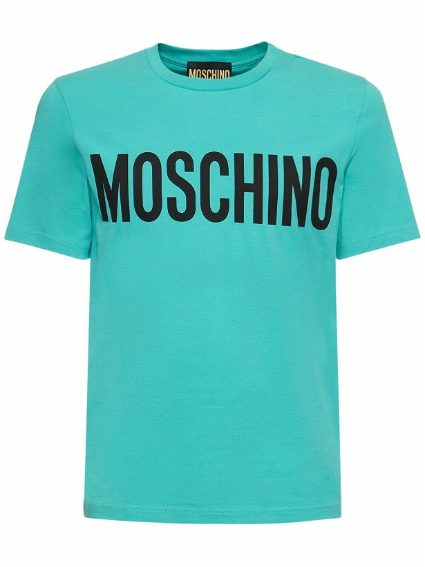 Photo: MOSCHINO - Logo Print Stretch Cotton Jersey T-shirt