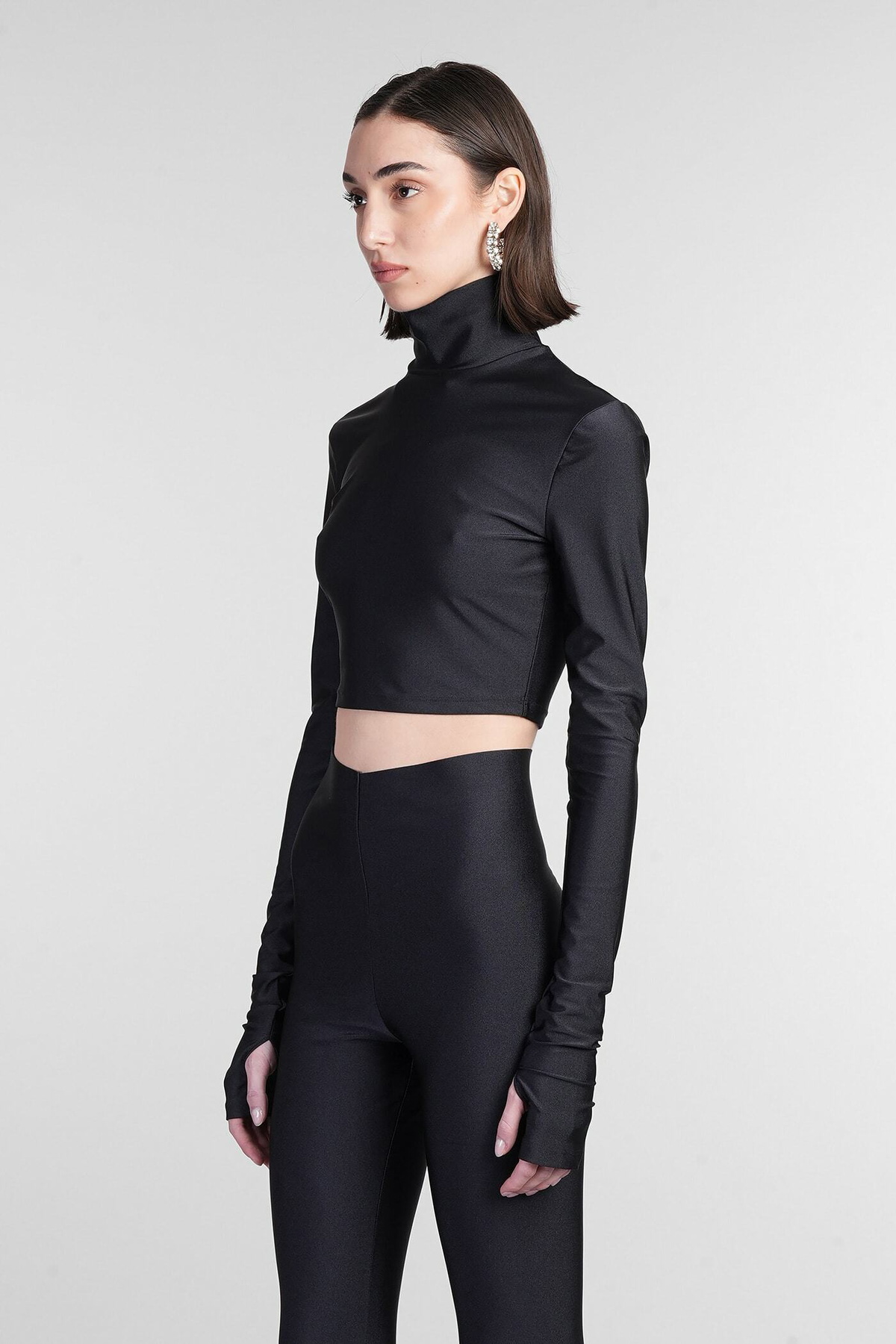 The Andamane Orchid Topwear In Black Polyamide The Andamane