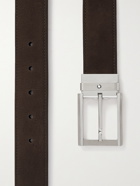 Montblanc - 3.5cm Reversible Suede and Pebble-Grain Leather Belt