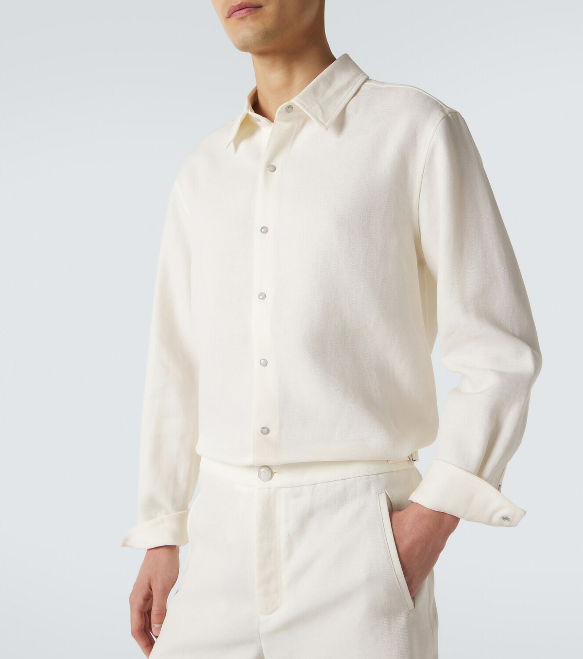 God's True Cashmere Linen shirt with moonstone