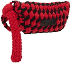 JW Anderson Red & Black Knitted Shoulder Bag