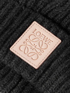 LOEWE - Logo-Appliquéd Ribbed Cashmere Beanie