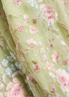 Needle & Thread Peony Floral-embroidered Tulle Midi Dress Light Green