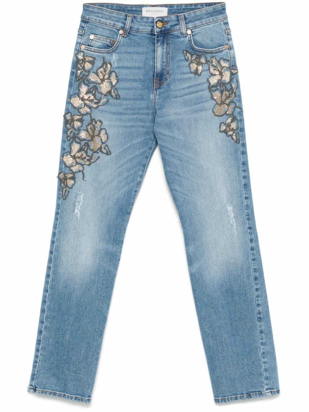 ERMANNO - Embroidered Denim Jeans