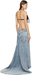 Vaquera Blue Gown Denim Maxi Skirt