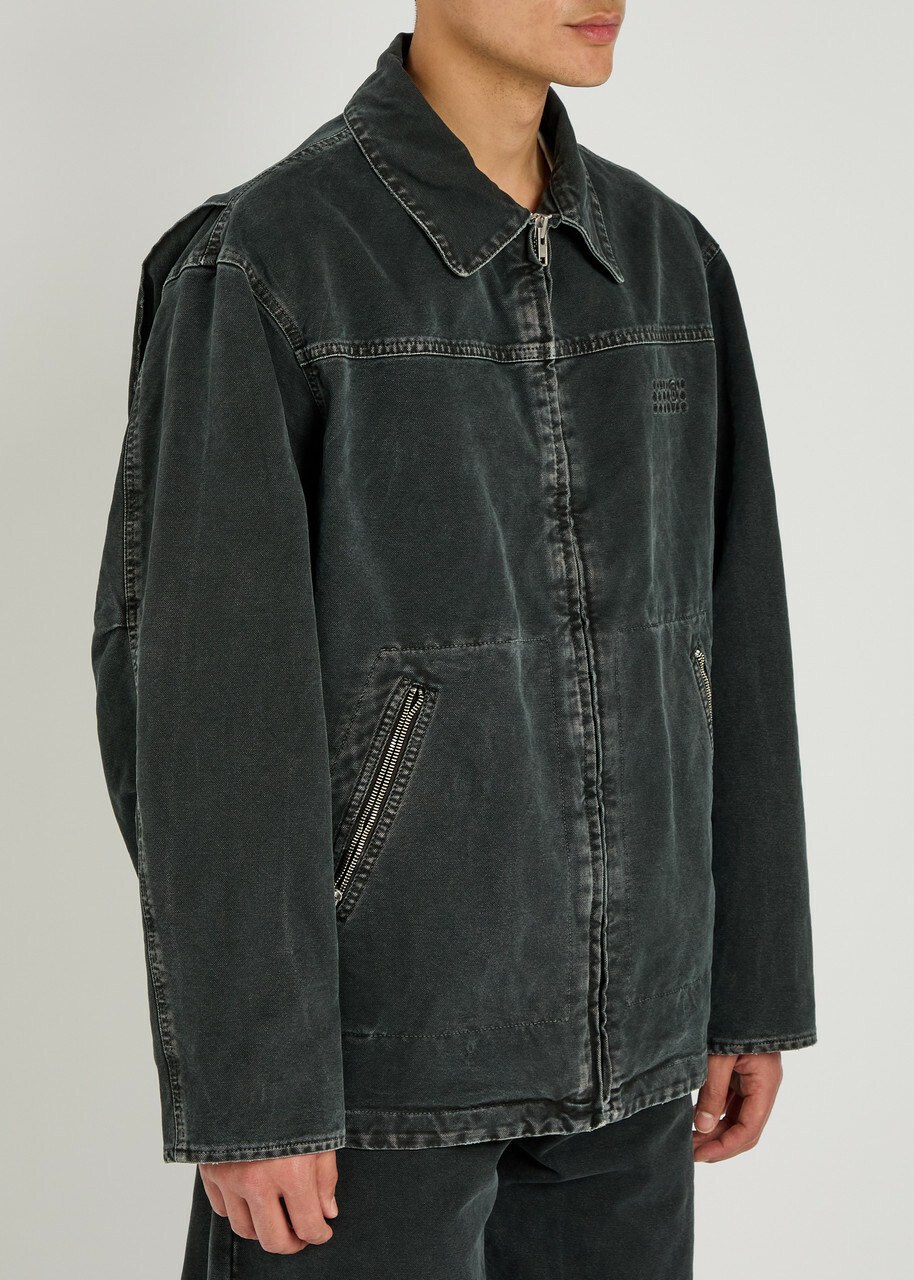 MM6 BY Maison Margiela Logo Canvas Sports Jacket Black MM6 Maison