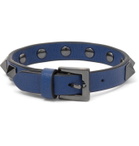 VALENTINO - Valentino Garavani Rockstud Leather Bracelet - Blue