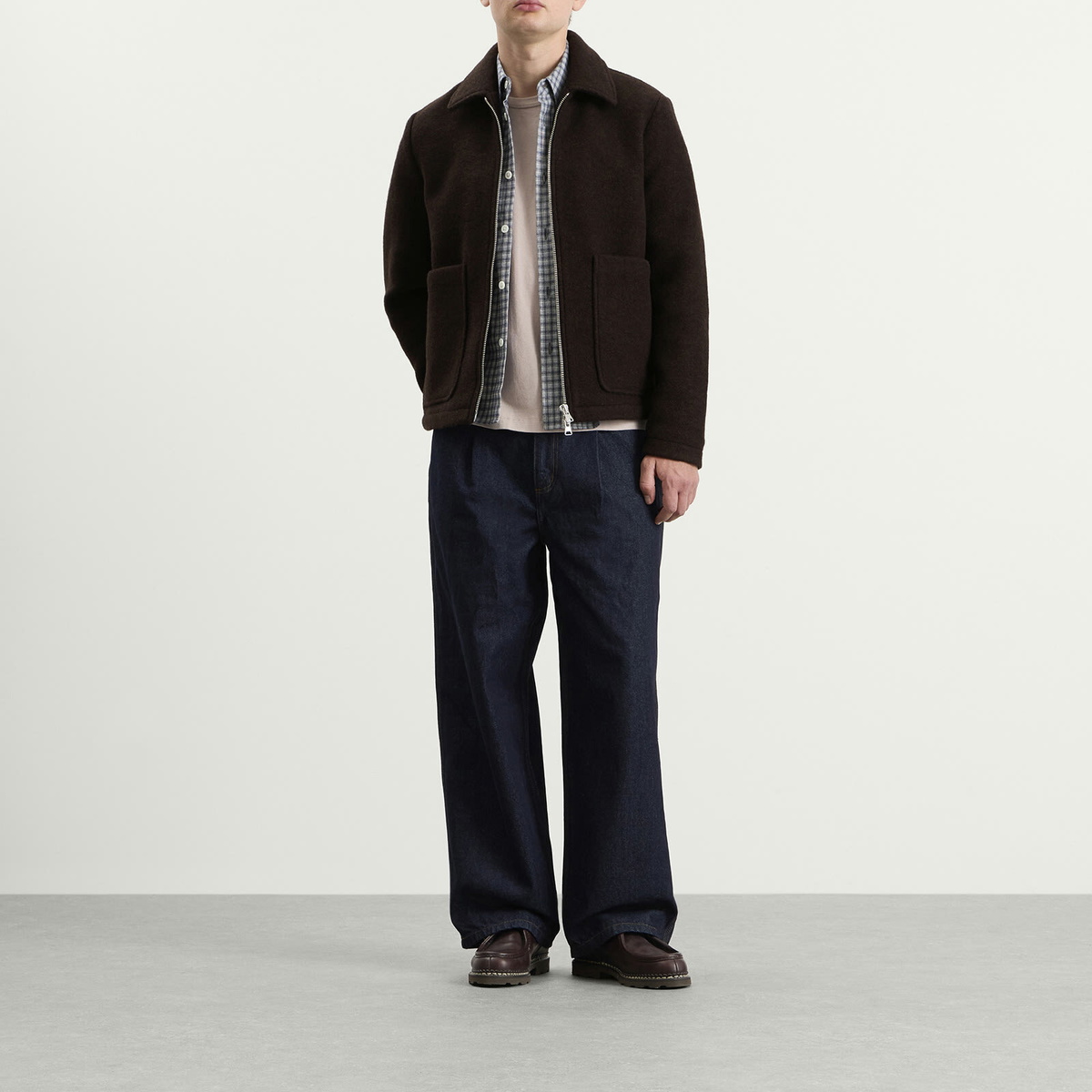 NN07 Men's Gael Brushed Wool Jacket in Dusky Port