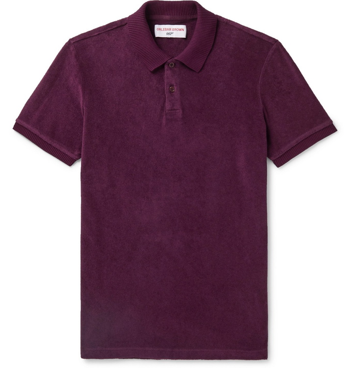 Photo: Orlebar Brown - 007 Ryder Cotton-Terry Polo Shirt - Purple