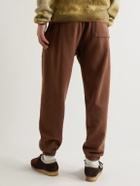 FRIENDS WITH ANIMALS - Straight-Leg Logo-Embroidered Cotton-Jersey Sweatpants - Brown