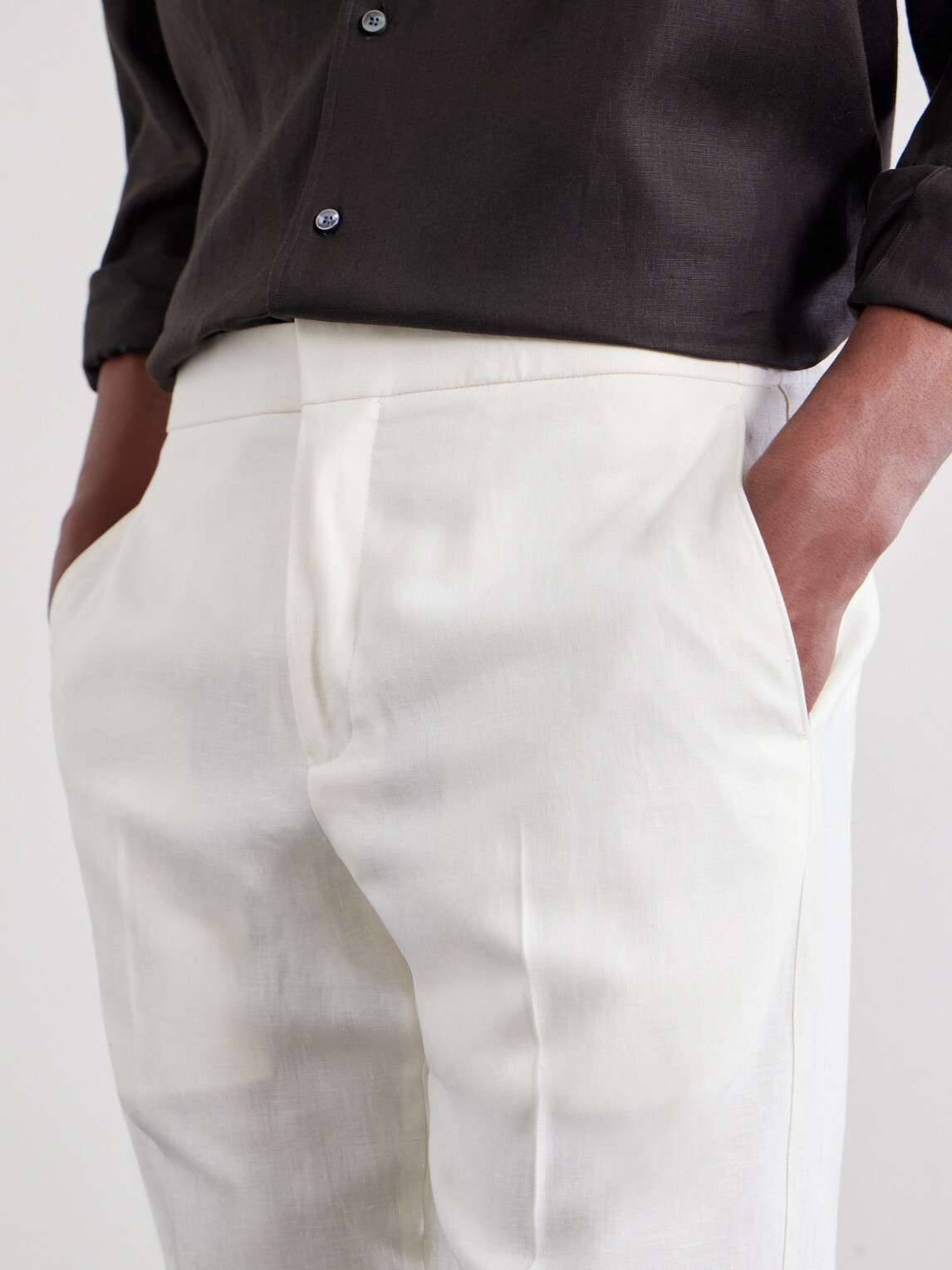 Zegna - Straight-Leg Linen-Twill Trousers - Neutrals