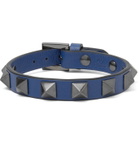 VALENTINO - Valentino Garavani Rockstud Leather Bracelet - Blue