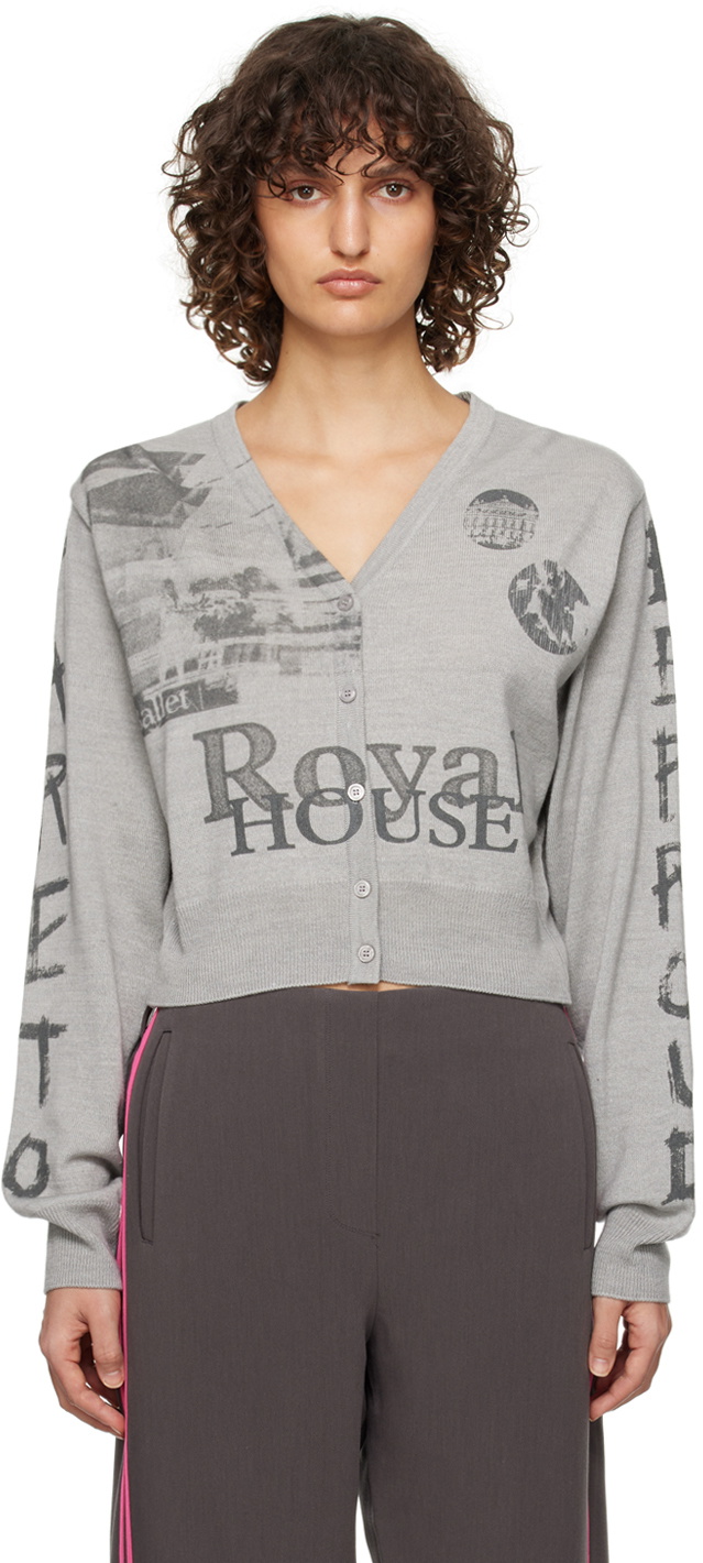 TheOpen Product Gray Collage Cardigan