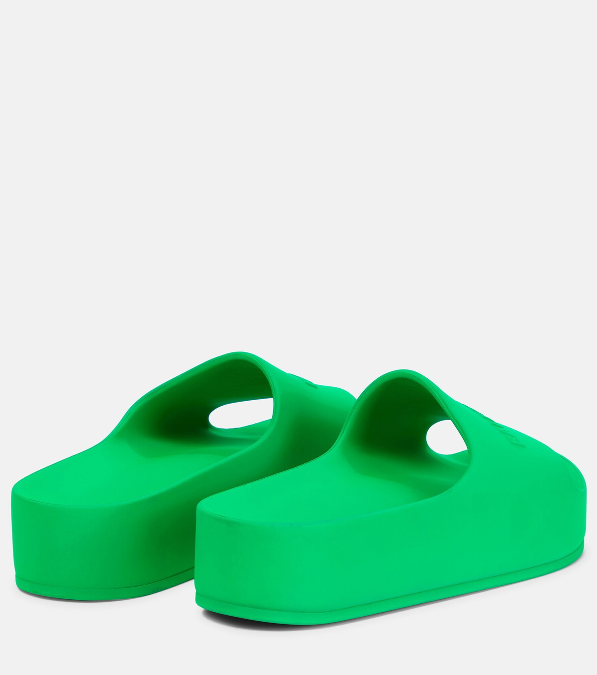 靴 balenaciaga Logo Rubber Slides Logo rubber platform slides in black - Balenciaga | Mytheresa