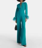 Valentino Cady Couture feather-trimmed jumpsuit