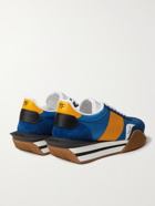 TOM FORD - James Rubber-Trimmed Leather, Suede and Nylon Sneakers - Blue