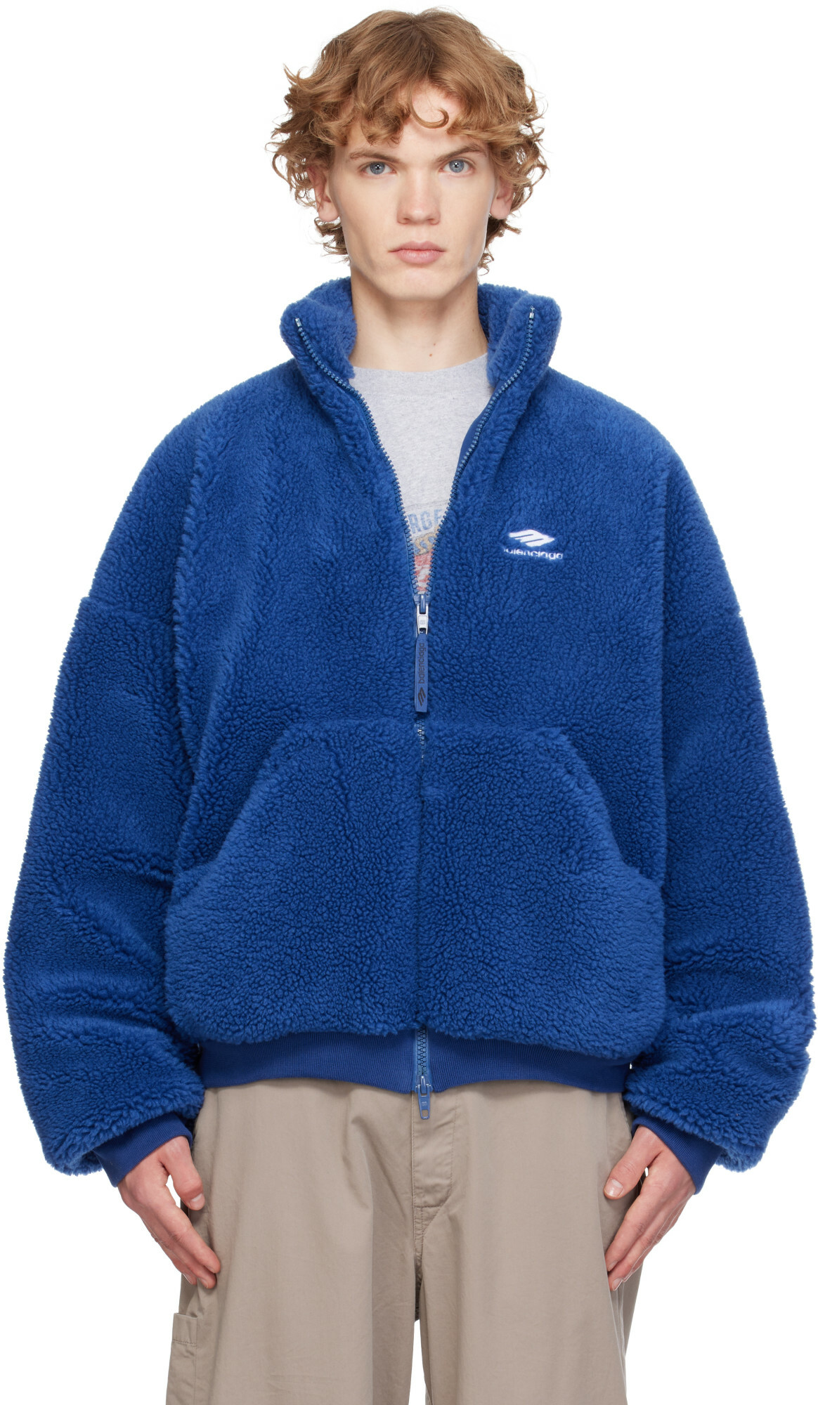 Balenciaga Blue Zip-Up Jacket