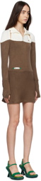 Kijun Brown Half-Zip Minidress