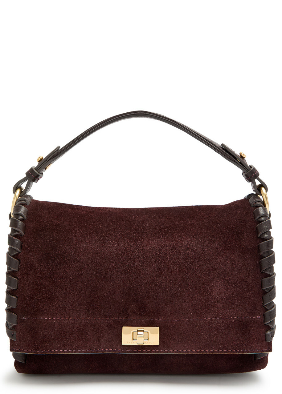 Anya Hindmarch Mortimer Leather and Suede Cross-body bag - Burgundy - One Size