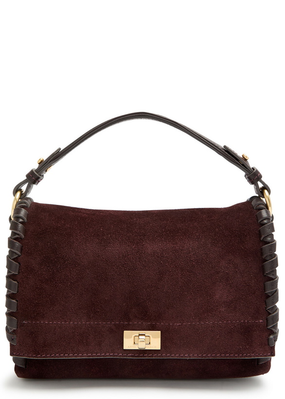 Photo: Anya Hindmarch Mortimer Leather and Suede Cross-body bag - Burgundy - One Size