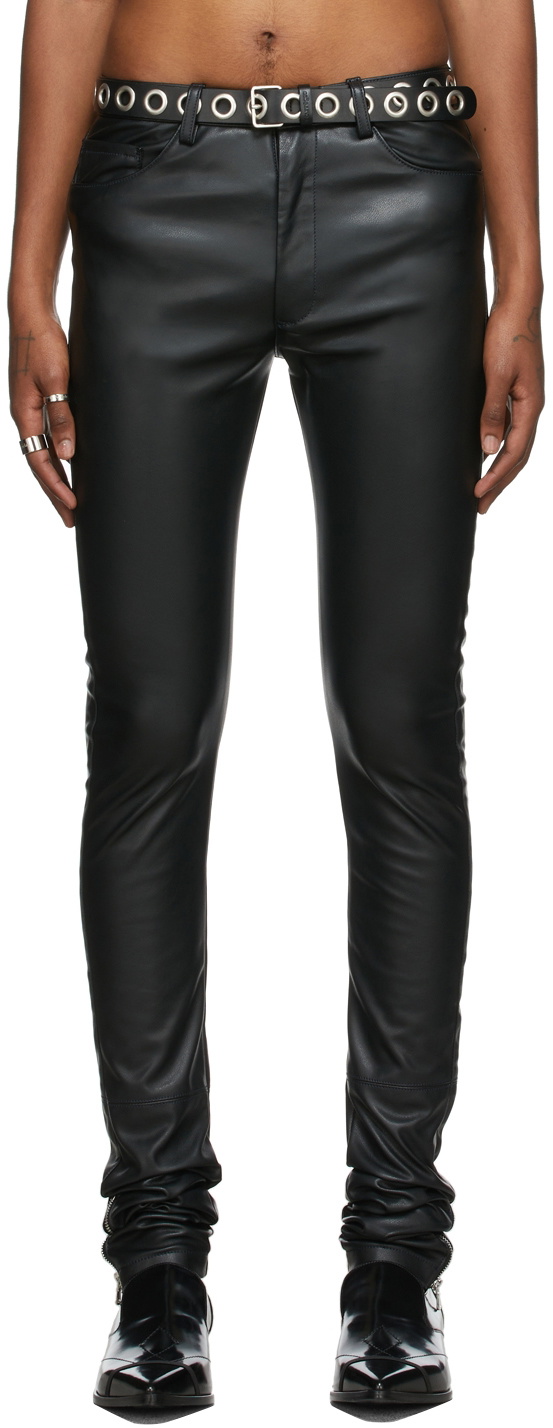 Mango faux leather skinny pants in black | ASOS
